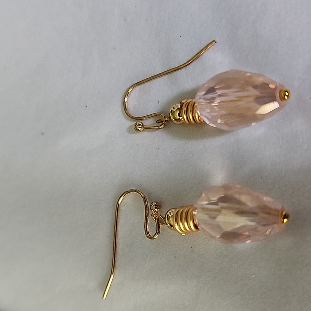 Earrings Christmas light Gem Irridescent Vintage Look 925 hook